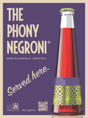 Phony Negroni served here, St. Agrestis bar window cling