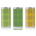 Three St. Agrestis Phony Negroni non-alcoholic cocktail cans in green, olive, and yellow with bold dot-pattern designs.