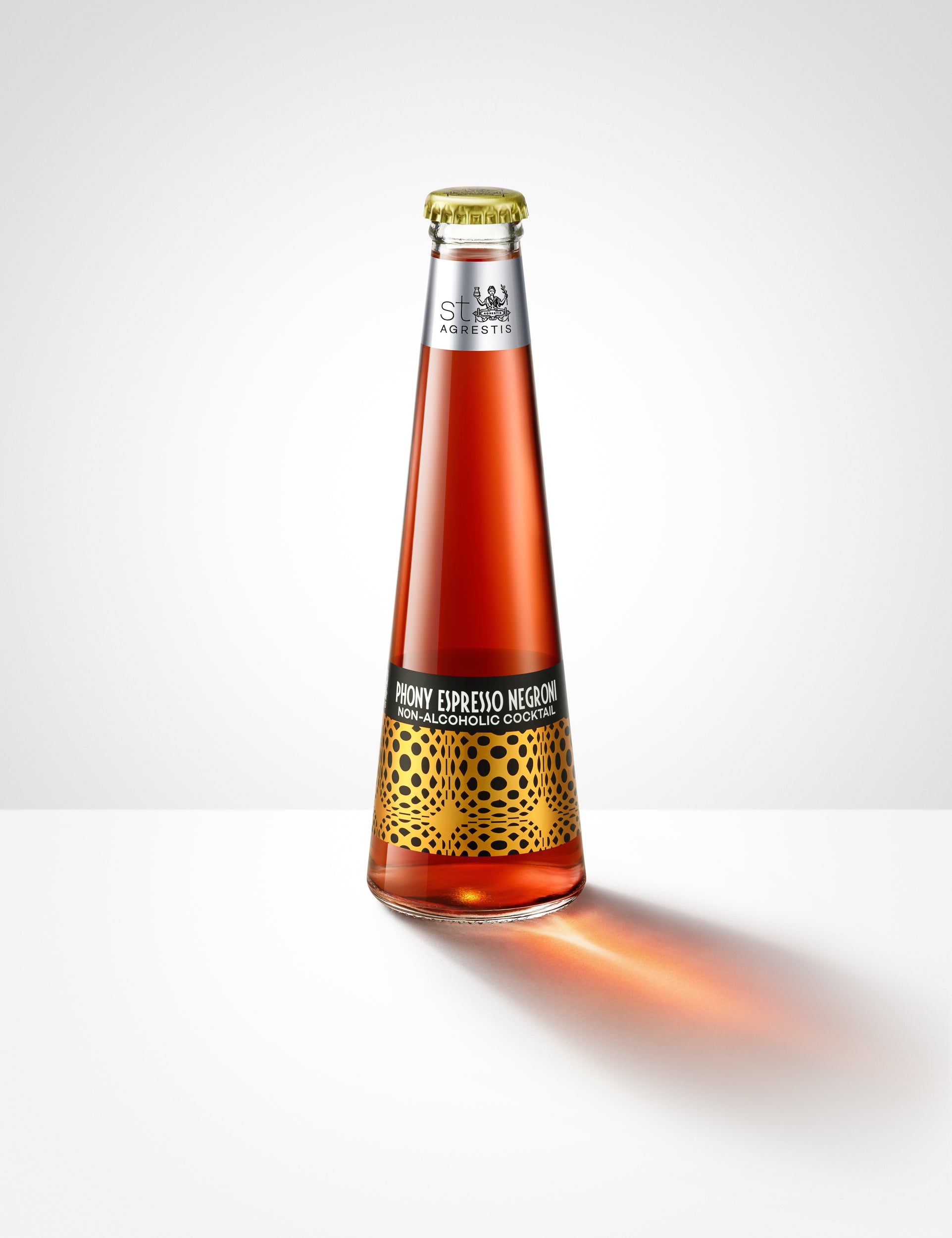 Phony Espresso Negroni bottles with glasses and summer fruit