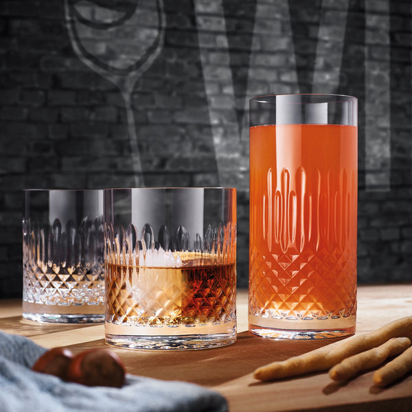 Luigi Bormioli Italian Premium Whiskey Glasses | Diamante | Set of 4